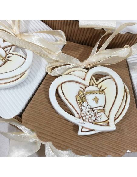 Torta bomboniere Comunione cuori intrecciati offerta