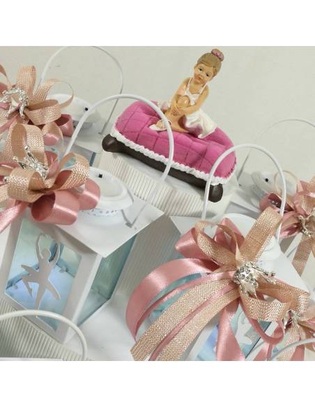 Torta bomboniera lanterna ballerina in metallo