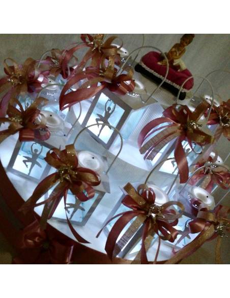 Torta bomboniera ballerina lanterna con corona principessa