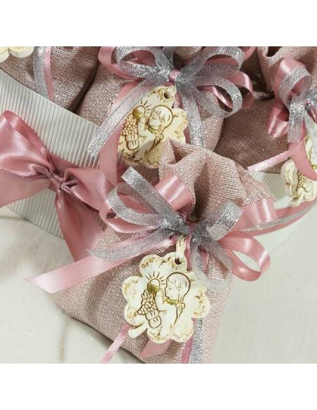 Torta bomboniera Prima Comunione porta sacchetti bimba