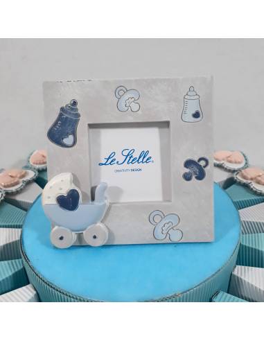 Torta bomboniera Battesimo piedini magneti a cuore per maschio| Sindy Bomboniere