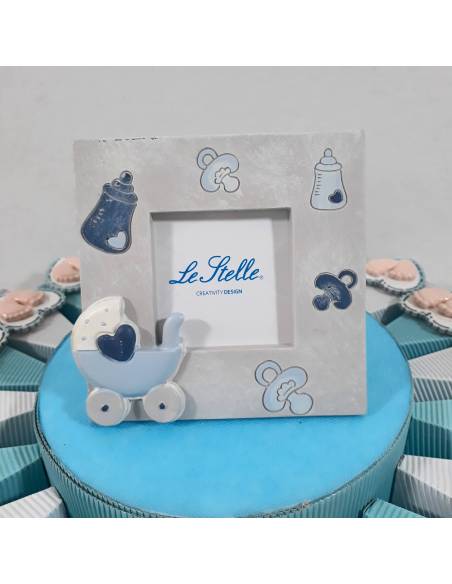 Torta bomboniera Battesimo piedini magneti a cuore per maschio| Sindy Bomboniere