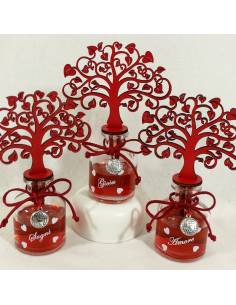 Bomboniera mappamondo profumatore rosso con albero della vita