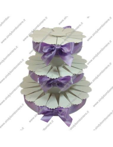 STRUTTURA TORTA BOMBONIERA 43 FETTE MONOCOLORE PORTACONFETTI FAI DA TE CONFEZIONE