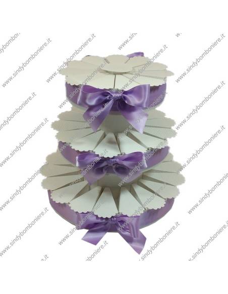 STRUTTURA TORTA BOMBONIERA 43 FETTE MONOCOLORE PORTACONFETTI FAI DA TE CONFEZIONE