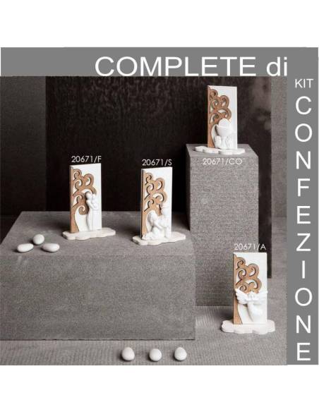 Quadri Claraluna da appoggio pannelli con calice e ostia, sposi e angioletto