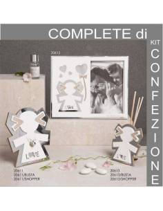 Bimba stilizzata con gonna LOVE orologio Claraluna bomboniere