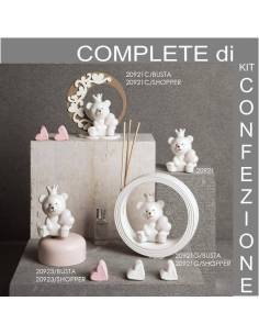 Statuina orsetto femmina cuore e coroncina Bomboniere Claraluna