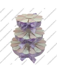 STRUTTURA TORTA BOMBONIERA 43 FETTE BICOLORE PORTACONFETTI FAI DA TE CONFEZIONE 2