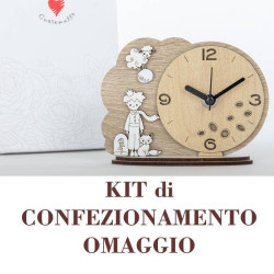 Bomboniere cuore matto orologio in legno "Cuordiprincipe" con principe, volpe e rosa