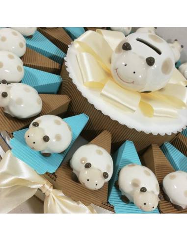 Torta portaconfetti coccinelle in ceramica