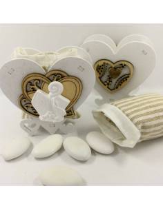 Torta bomboniera Cresima con cuore frasi e scatoline 2