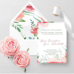 Partecipazioni fiorate complete di stampa