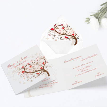 Partecipazioni matrimonio albero della vita complete di stampa