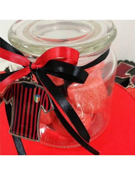 Torta bomboniere Milan portachiavi acciaio a forma di maglia| Sindy Bomboniere