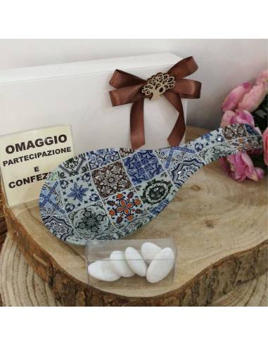 Bomboniere matrimonio utili poggiamestolo in vetro partecipazione omaggio
