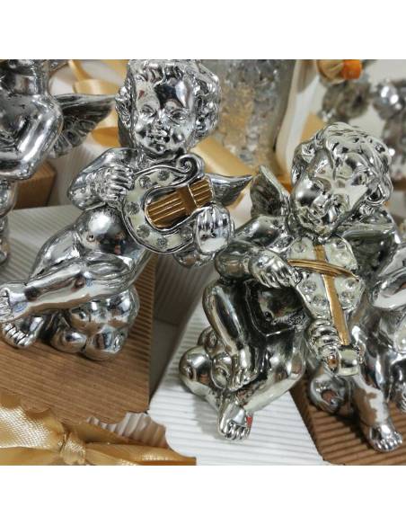 Torta di bomboniere angeli argentati