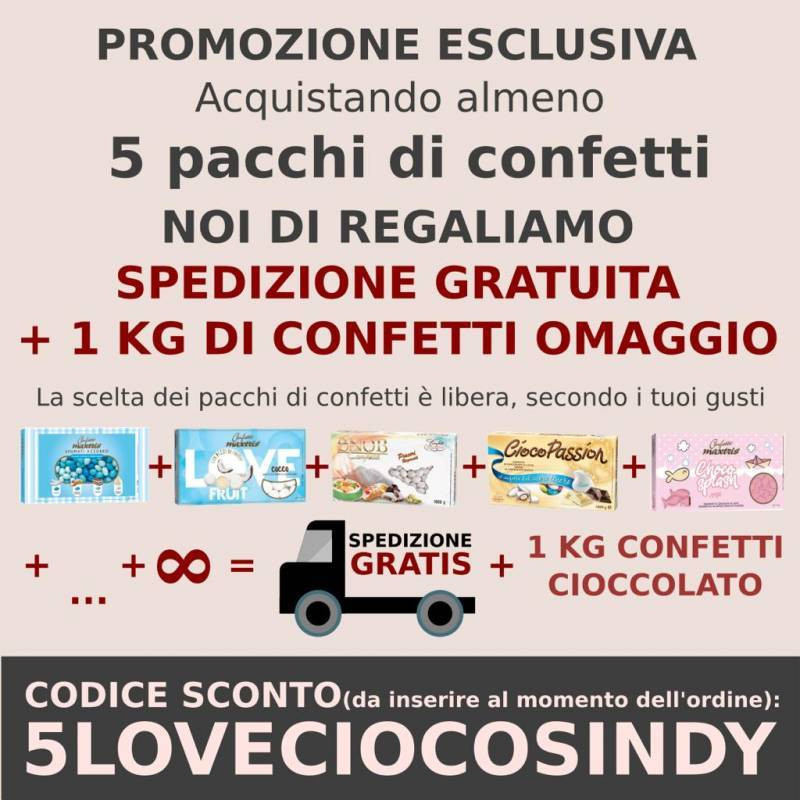 Confetti Maxtris les Noisettes Rosa con mandorla - 1000gr - omaggio