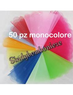 50 VELI di fata PER CONFETTI tulle per confezionare BOMBONIERE offerta