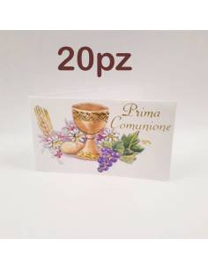 10 Bigliettini Comunione e Cresima personalizzati con frase STAMPA INCLUSA
