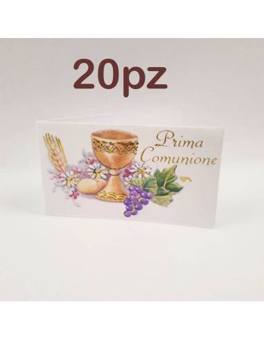 10 Bigliettini Comunione e Cresima personalizzati con frase STAMPA INCLUSA