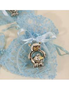 Sacchetti Battesimo orsetti argentati offerta online