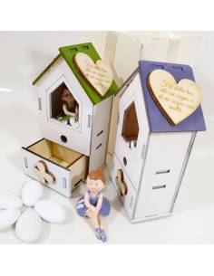 Bomboniera ballerina casetta con temperamatite
