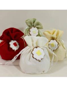 Sacchetti 18 anni decoro quadrifoglio in legno