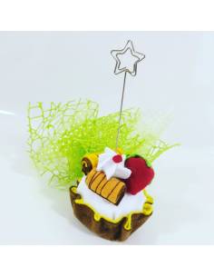 Portamessaggio memoclip cupcake artigianale per 18 anni