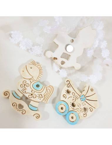 Bomboniere solidali Battesimo magnete mongolfiera per bimbo