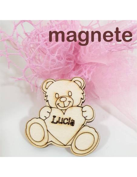 Bomboniere Battesimo personalizzate femmina orsetto cuore con nome