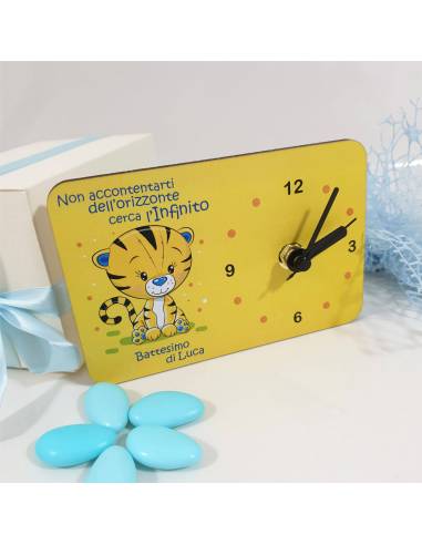 Bomboniere personalizzate Battesimo bimbo orologio tigrotto