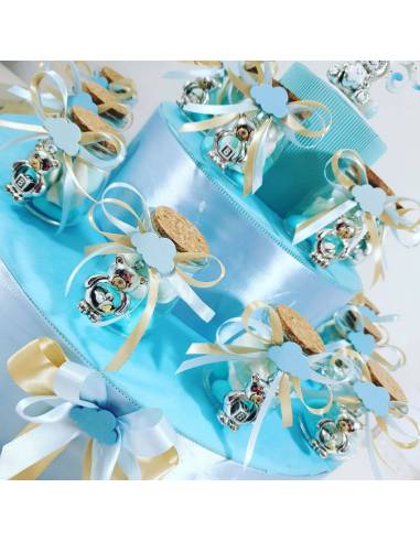 Barattoli portaconfetti Battesimo orsetto argento| Sindy Bomboniere