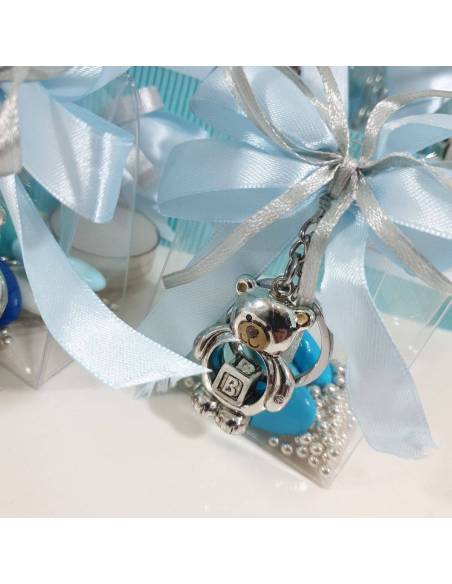 Bomboniere orsetto portachiavi bimbo completo di confezione