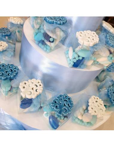 Bomboniere Battesimo albero della vita maschio magnete in ceramica| Sindy Bomboniere