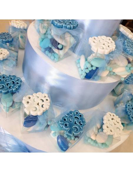 Bomboniere Battesimo albero della vita maschio magnete in ceramica| Sindy Bomboniere