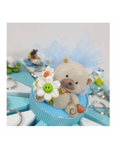 Bomboniere torta spedizione inclusa orsetti sport celesti maschietto