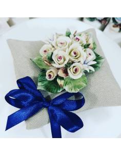 Torta bomboniera Comunione Fiori in capodimonte confetti inclusi 2