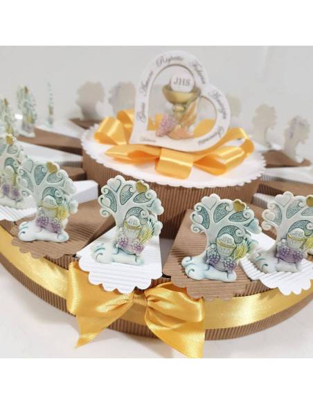 torta portaconfetti comunione albero della vita calice