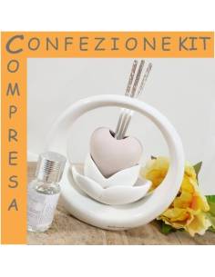 Cuore bianco Claraluna con partecipazioni incluse profumatore| Sindy Bomboniere
