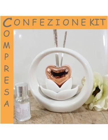 Claraluna bomboniere cuore rosa anello profumatore