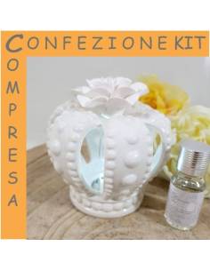 Shop online Claraluna bomboniera corona da regina in ceramica bianca profumatore