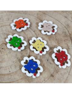 Bomboniere 18 anni quadrifoglio magnete in legno colorati portafortuna