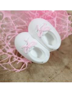 Gessetti magnete profumati bomboniera scarpetta bimba lacci rosa