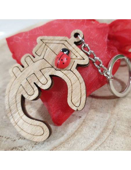 Bomboniere laurea economia portachiavi legno euro