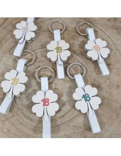 Bomboniere Cherry and Peach linea Flowers sacchetto bustina cuore con ricami e applicazioni in porcellana.