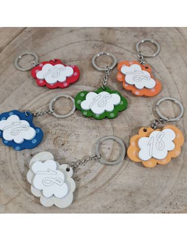 Bomboniere diciottesimo portachiavi nuvoletta colorata 18