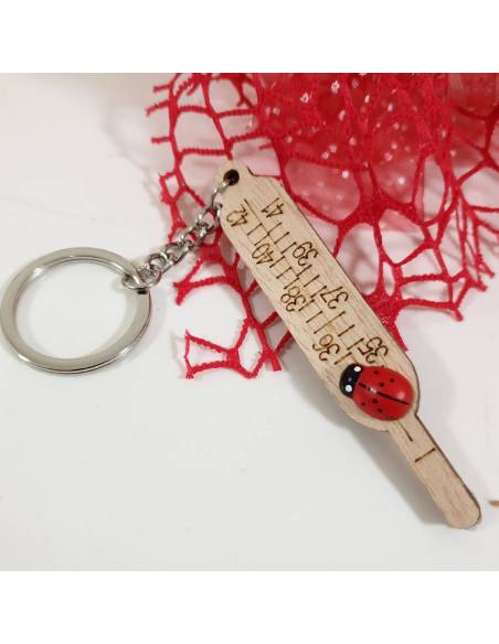 Bomboniere infermieristica termometro portachiavi in legno