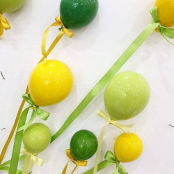 Palloncini in ceramica da appendere a muro verdi e gialli