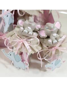 Vasetti Bomboniere elefantini nascita bimba completi| Sindy Bomboniere 2
